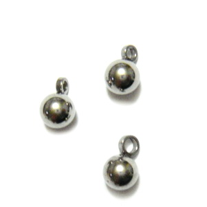 Pandantiv otel inoxidabil, sfera, 7.5x5mm