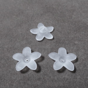 Flori acrilice, frosted, albe, 17x4mm 1 buc