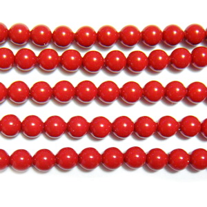 Swarovski Elements, Pearl 5810 Crystal Red Coral 4mm