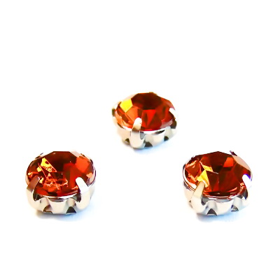 Margele montee rhinestone, plastic, portocalii, 8x8x6mm