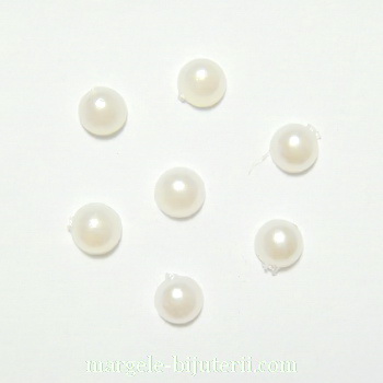 Perle plastic, cabochon, crem, 4x1.5mm