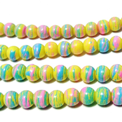 Margele sticla multicolore 6mm