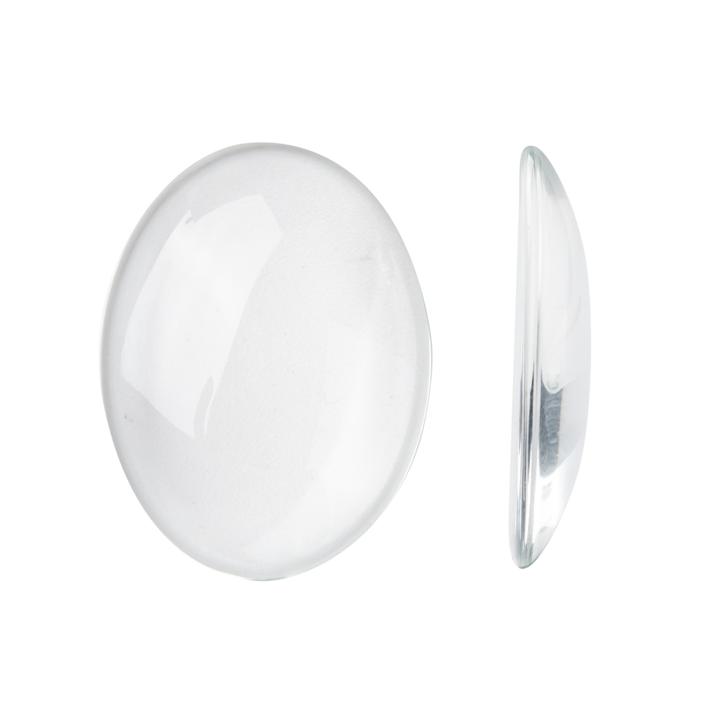Cabochon sticla transparenta, 40x30x8~9mm(f. putin zgariate) 1 buc
