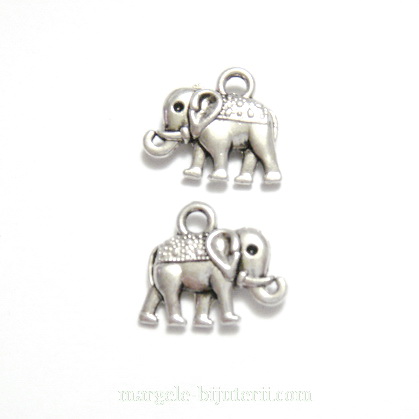 Pandantiv argintiu antichizat, elefant 13x14mm