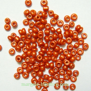 Margele nisip, opace, perlate, caramizii, 2mm