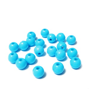 Margele plastic, sferice, turcoaz, 6mm