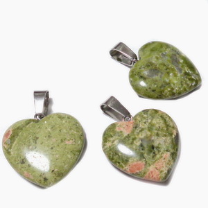 Pandantiv unakite, inima 20x20x6mm