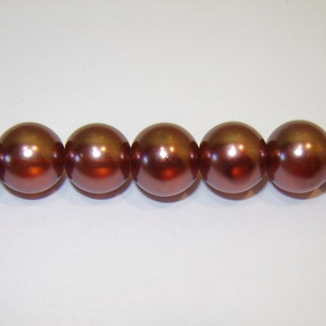 Perle sticla semitransparente maro 8mm
