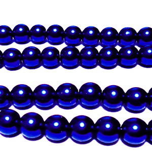 Perle sticla, albastru-cobalt, 8mm 10 buc
