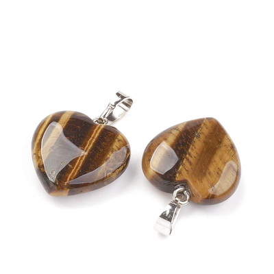 Pandantiv ochi de tigru, inima 20x20x6mm 1 buc