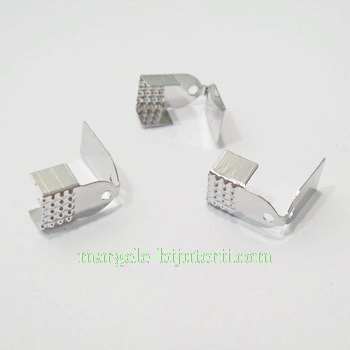Capat prindere panglica, argintiu inchis, 7x12mm