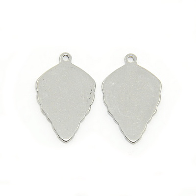 Pandantiv otel inoxidabil 304, frunza, 18x12x1mm