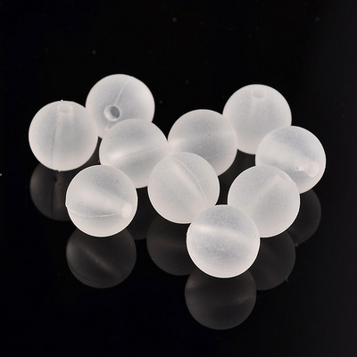 Margele acrilice, frosted, albe, 12mm 1 buc