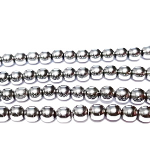Margele hematit, placate argintiu, 3.8x4.4mm