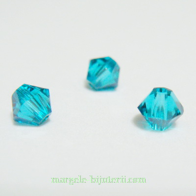 Swarovski Elements, Bicone 5328-Blue Zircon, 4mm