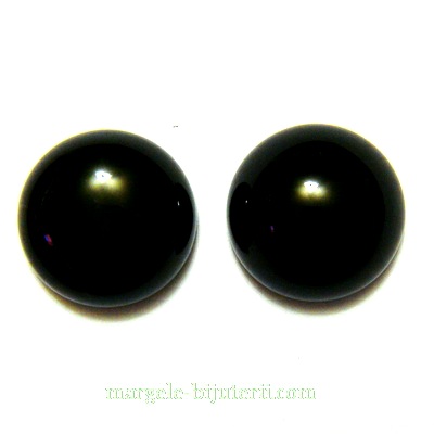 Cabochon agata neagra, platou 10mm