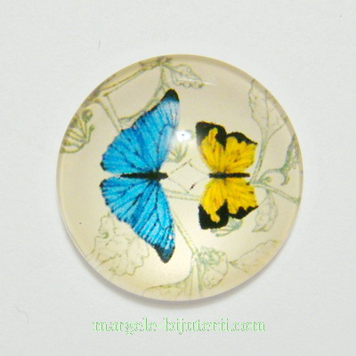 Cabochon sticla, 18x5mm, fluturas 5 1 buc