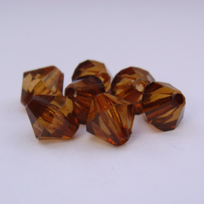 Margele plastic biconice maro 8mm