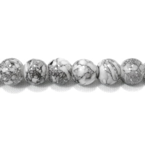 Margele sticla rotunde gri 6 mm